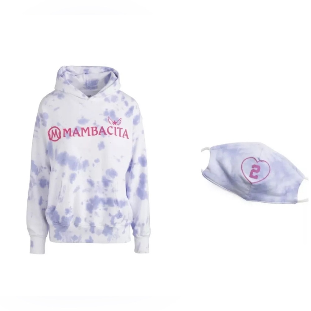 Authentic Mambacita X Dannijo White Adult Hoodie XL +Mask Kobe Gigi Tribute NBA